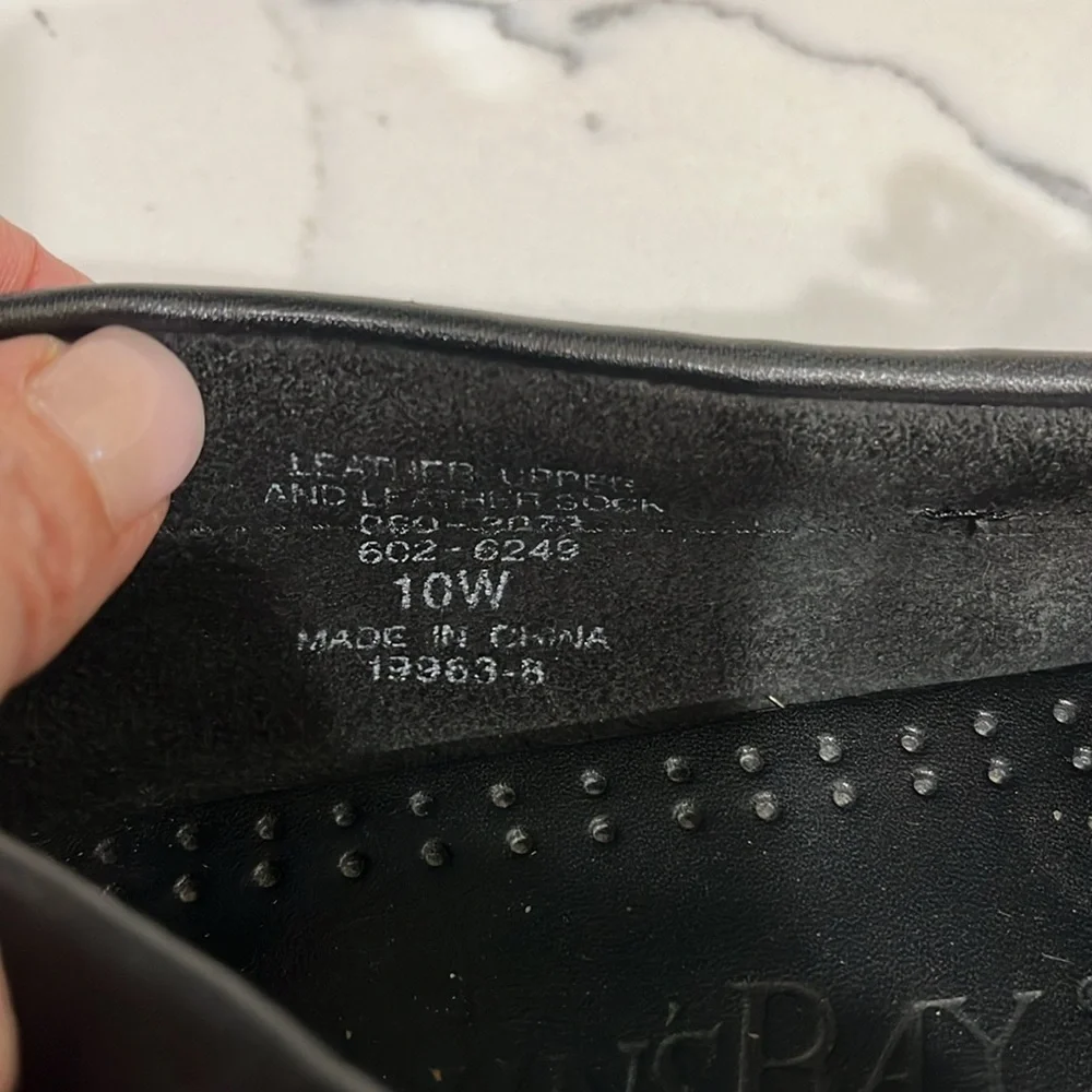 St John’s bay black leather boat shoes